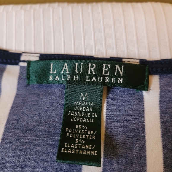 Lauren Ralph Lauren Nautical Flare Leg Stretch Jersey Jumpsuit sz M - Picture 6 of 10